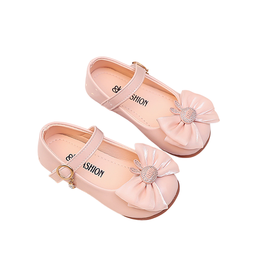 Pink bunny bling bow flats