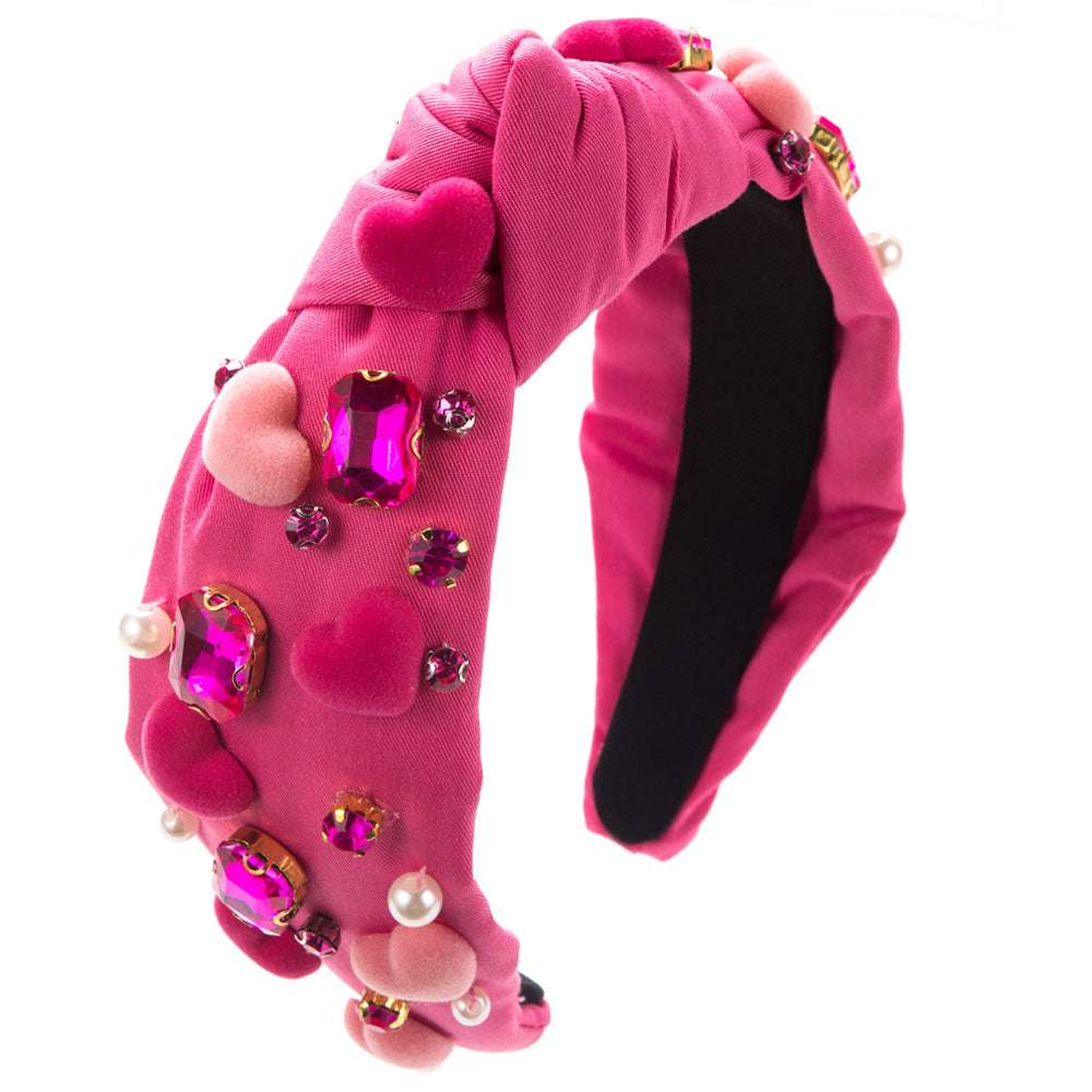 Valentine's heart Bling knot headband