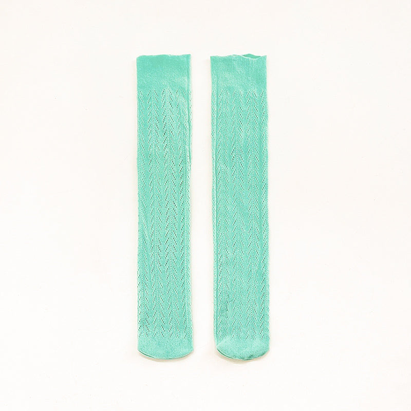 Pointelle bright knee high socks