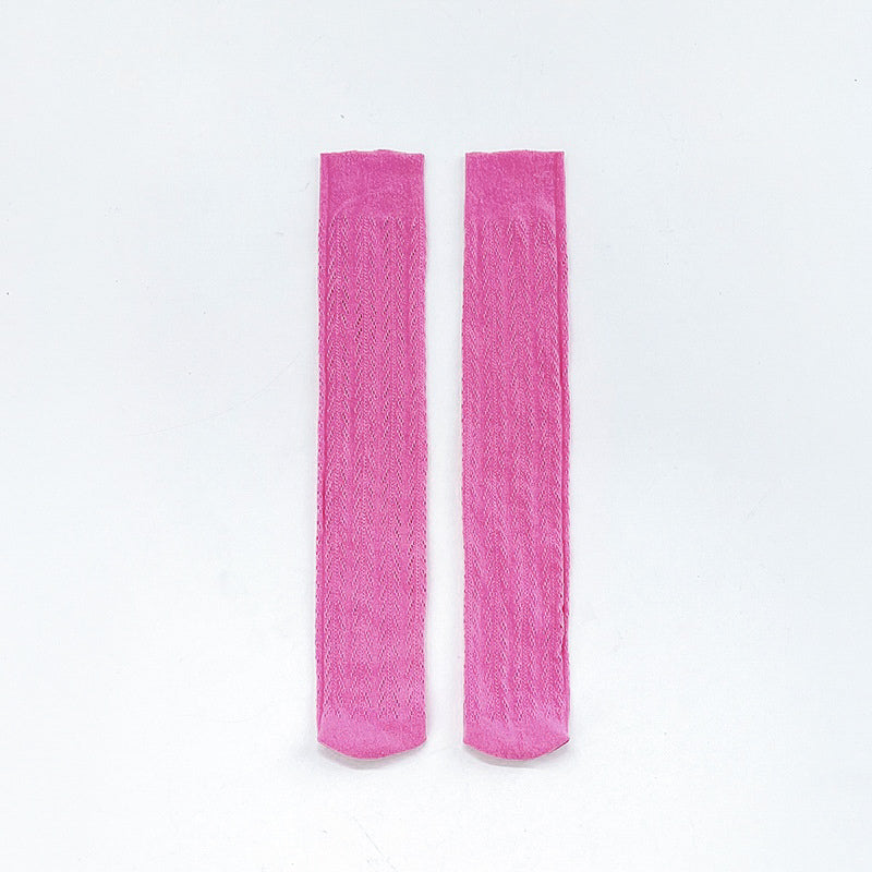 Pointelle bright knee high socks