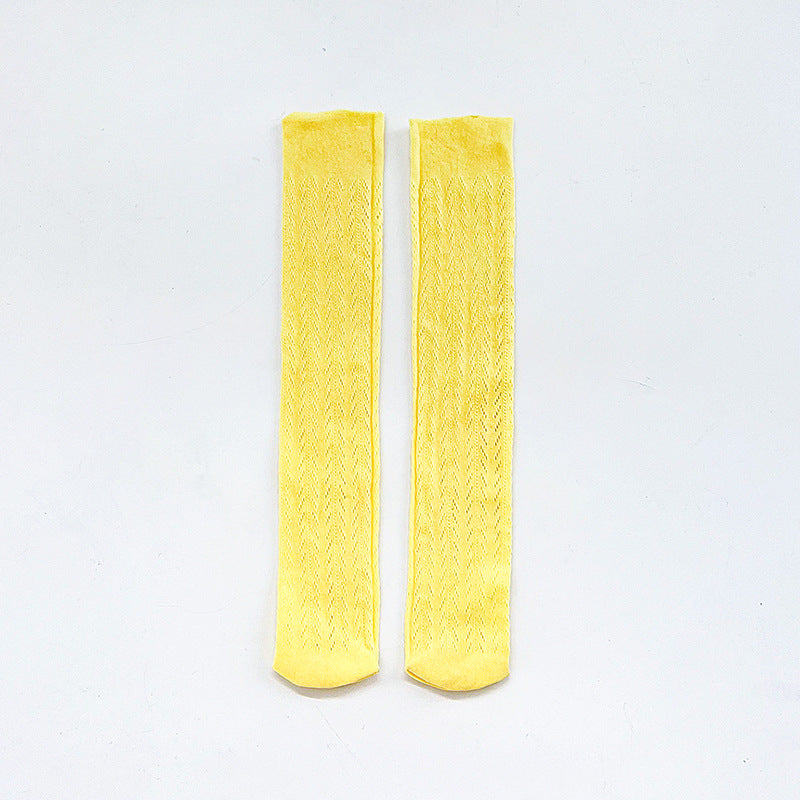 Pointelle bright knee high socks