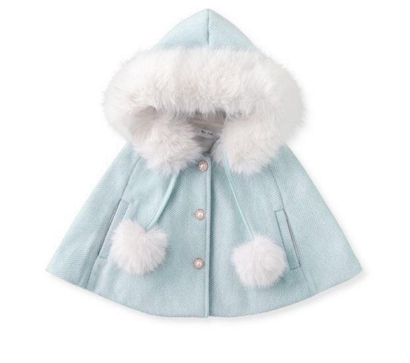 Elegant winter hooded cape