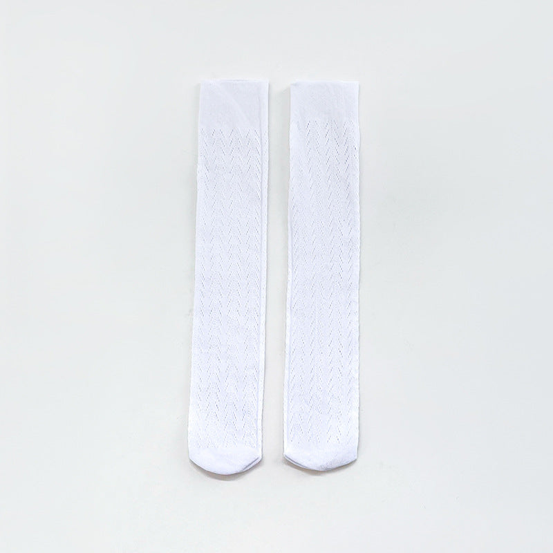 Pointelle bright knee high socks