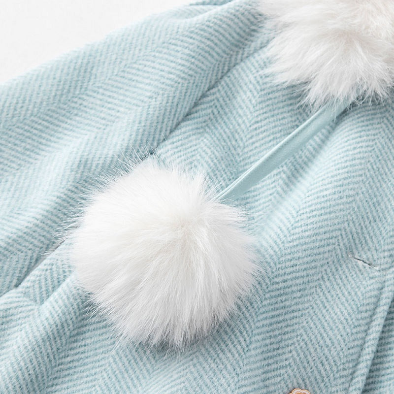 Elegant winter hooded cape