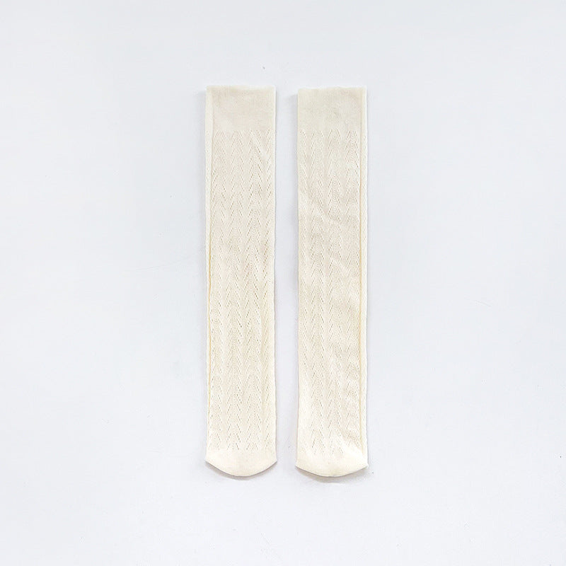 Pointelle bright knee high socks