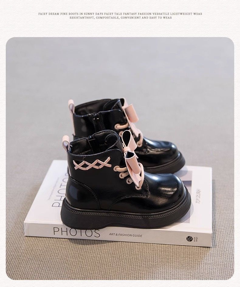 Pretty in punk bow combat boots