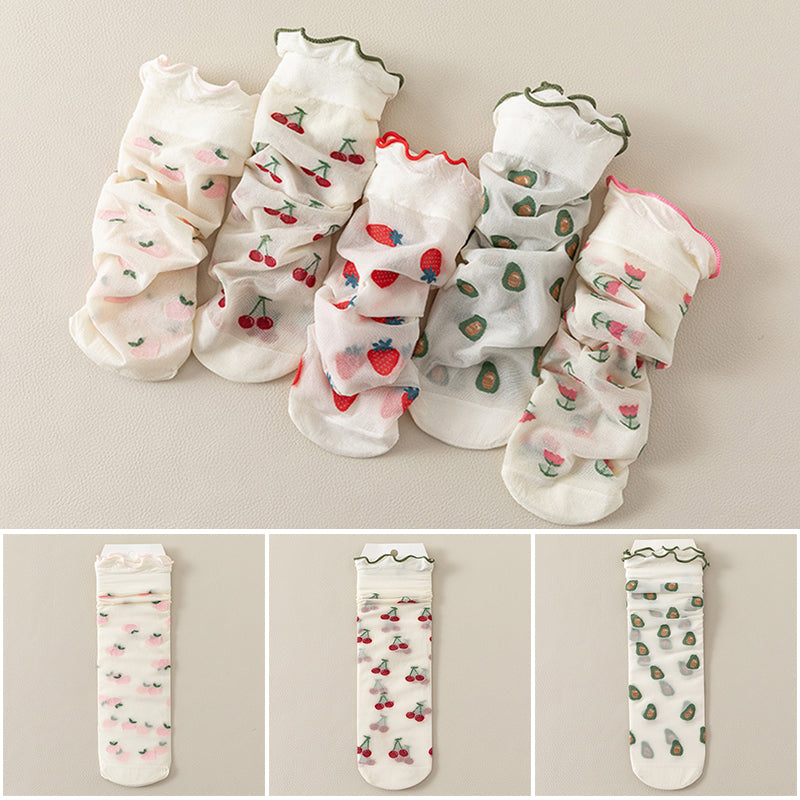 Fruit mesh socks ruffle top