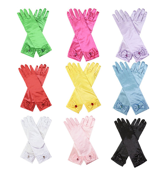 Long princess satin gloves