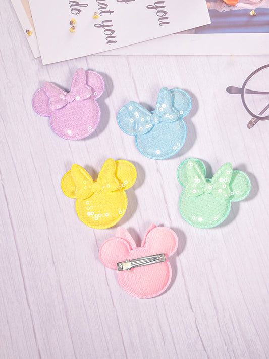 Pastel Magical Mouse head hair clips set of 5