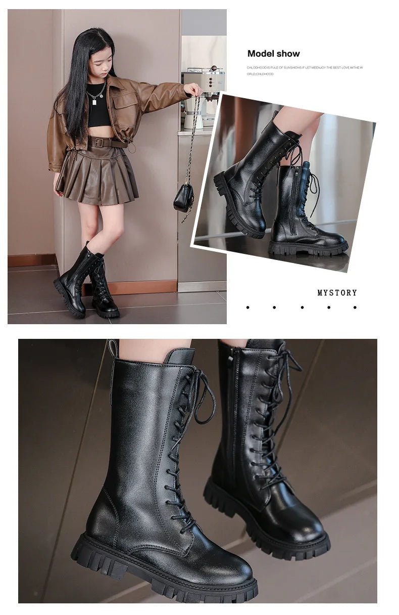 Kpop hunter tall combat boots