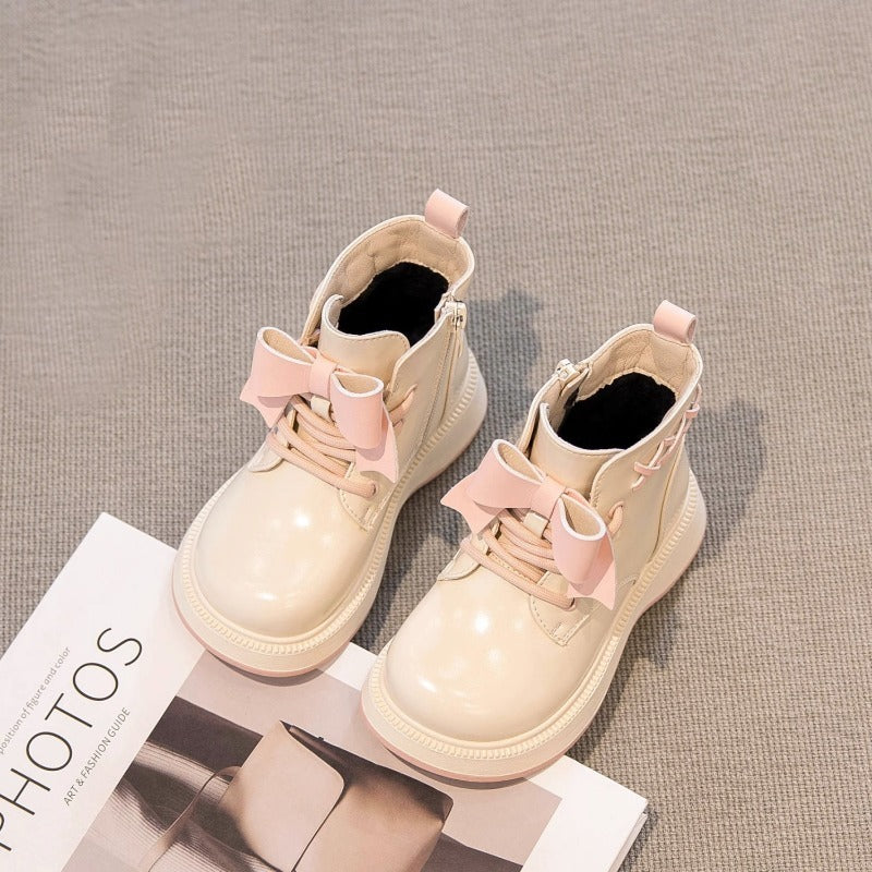 Pretty in punk bow combat boots