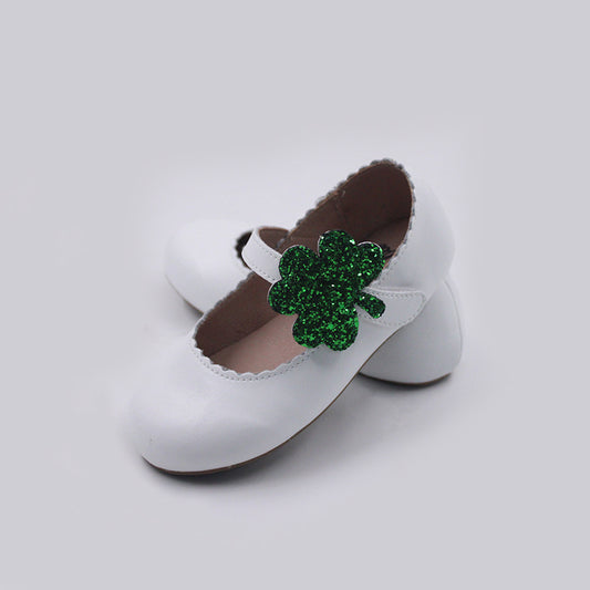 Cece shoes with interchangable holiday shapes (heart & shamrock)