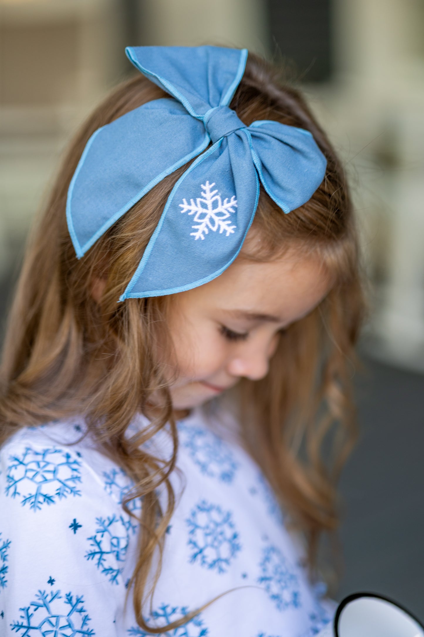 Christmas embroidered hair bows