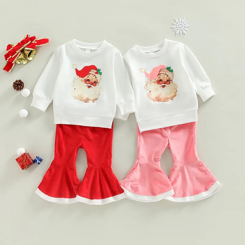 Vintage Santa Bell bottom set
