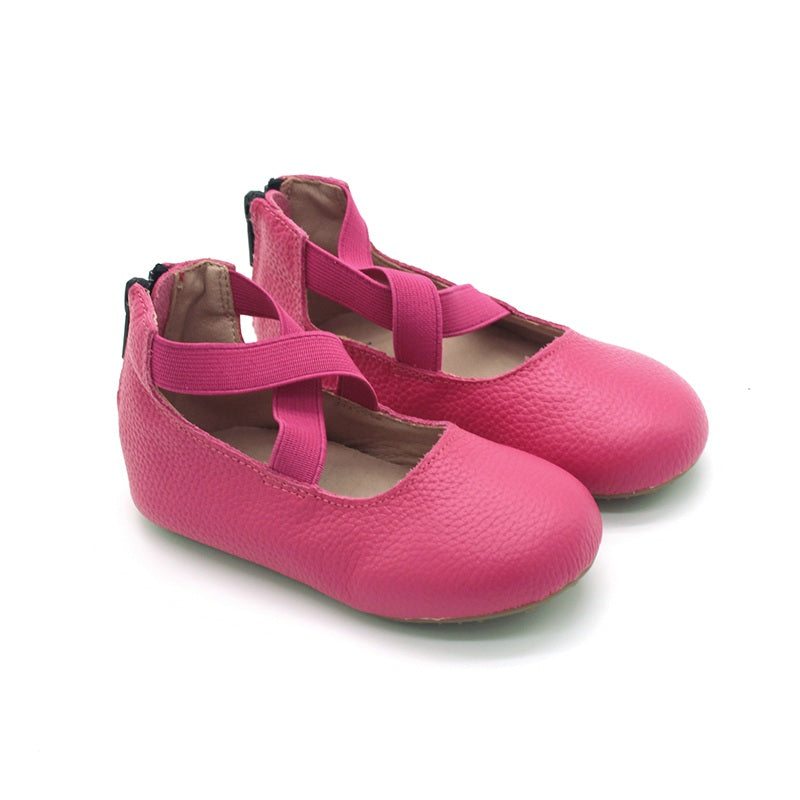Greta Ballet Flat lichee leather