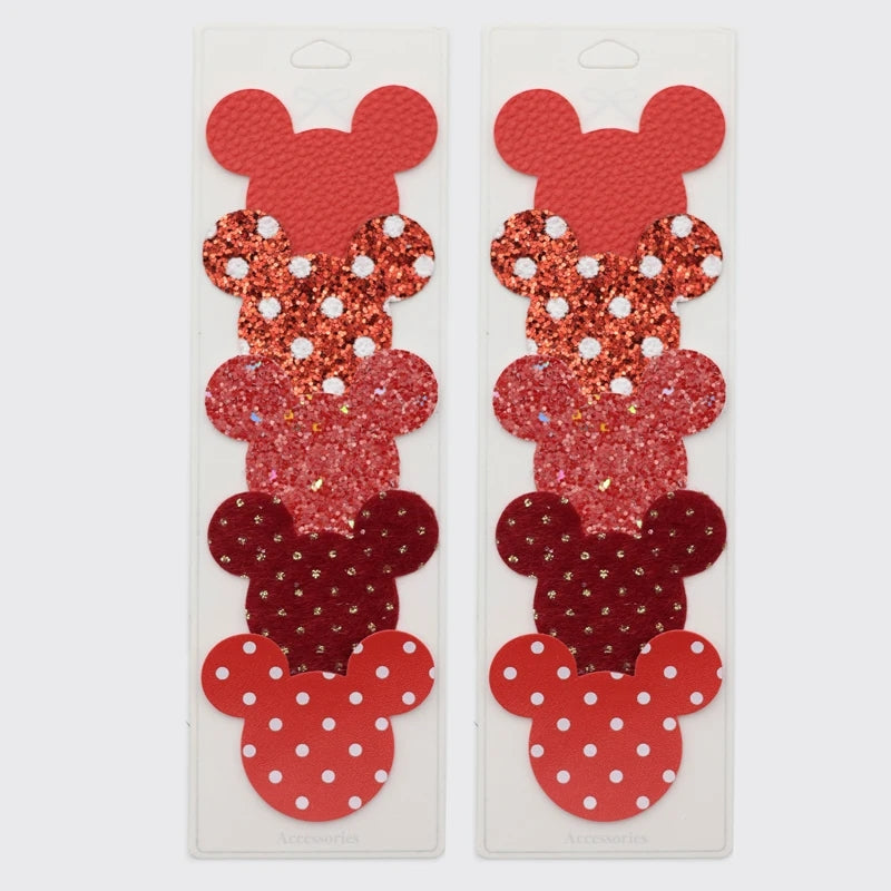 Mouse head hair clips set of 5