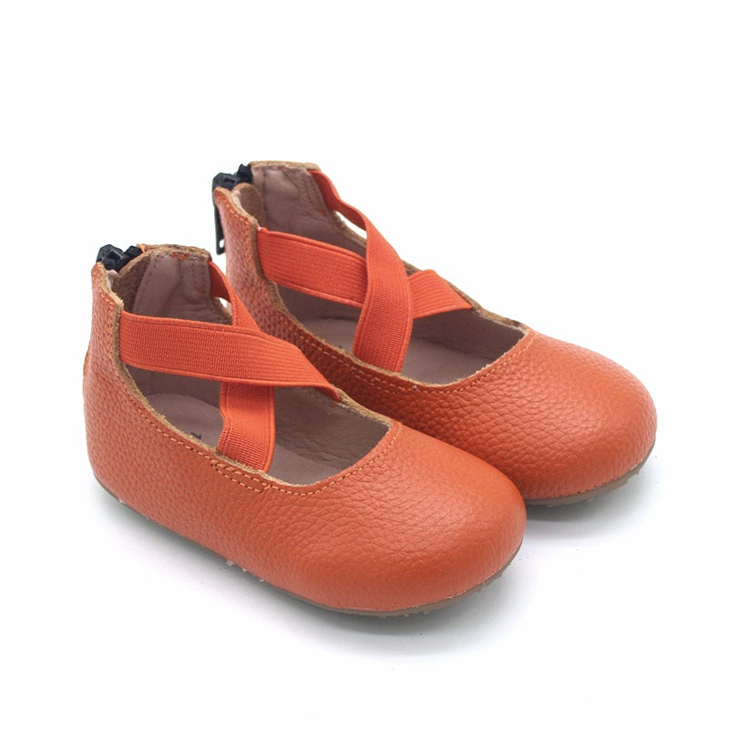 Greta Ballet Flat lichee leather