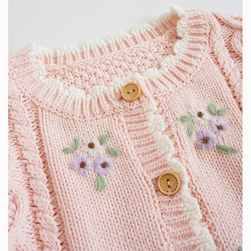 Spring Crochet embroidered Cardigans