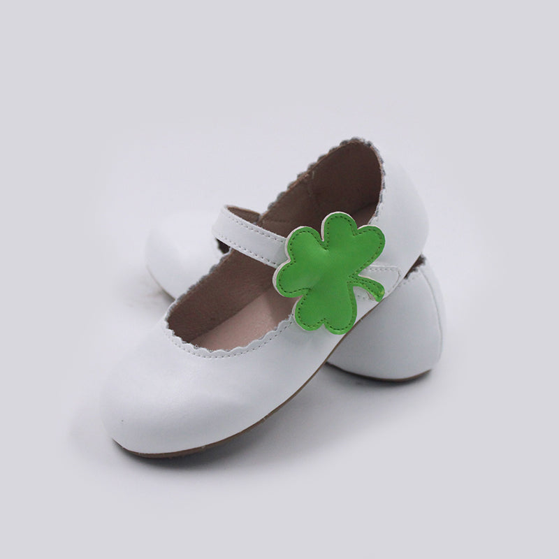 Cece shoes with interchangable holiday shapes (heart & shamrock)