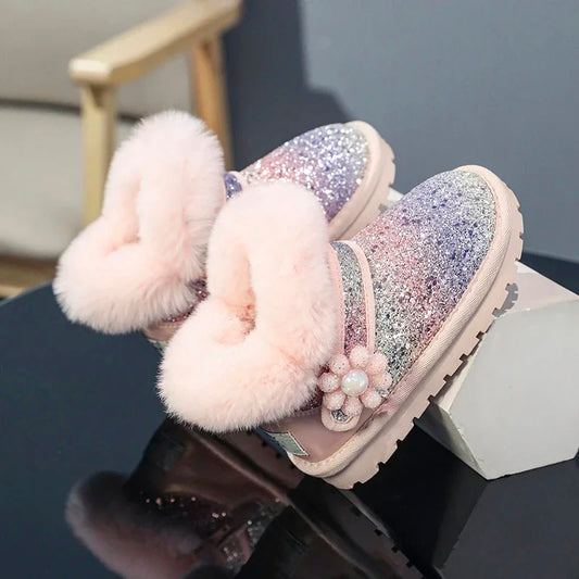 Frost Glitter Winter furry boots