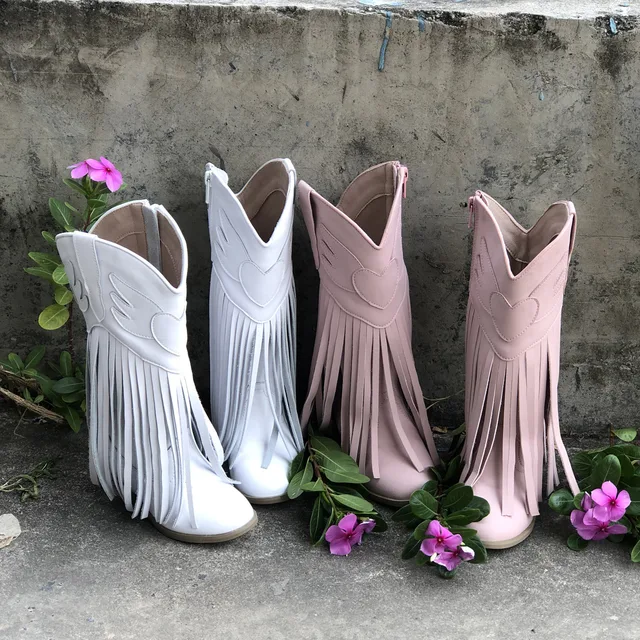 Jolene Fringe Leather Cowgirl Boots RTS
