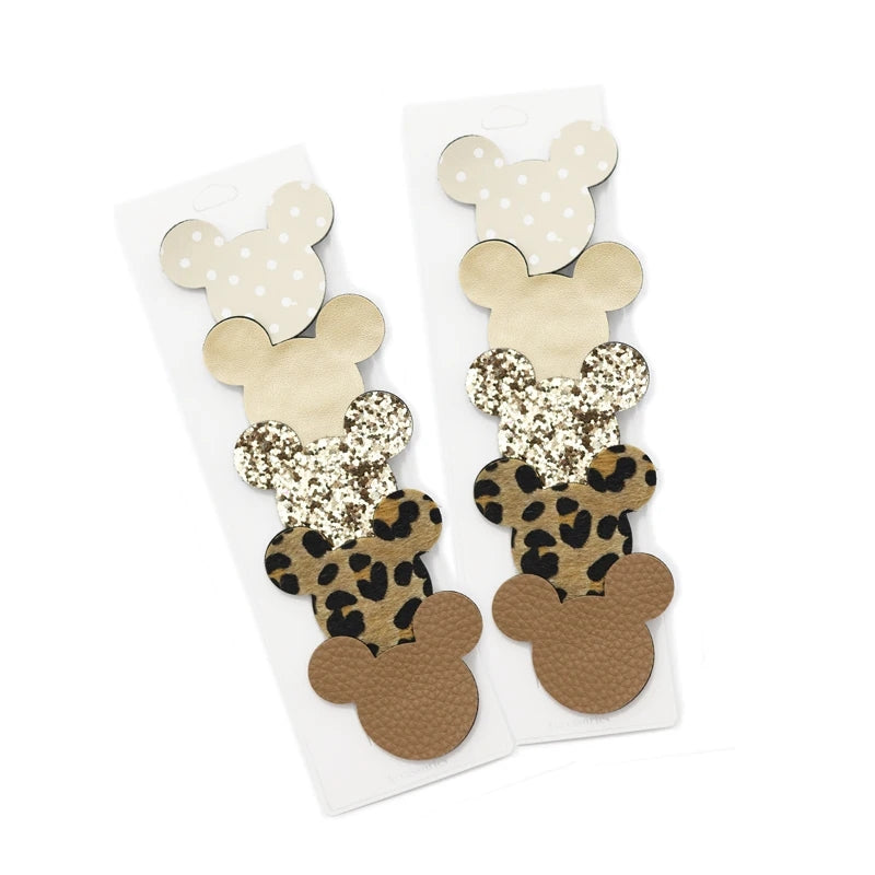 Mouse head hair clips set of 5