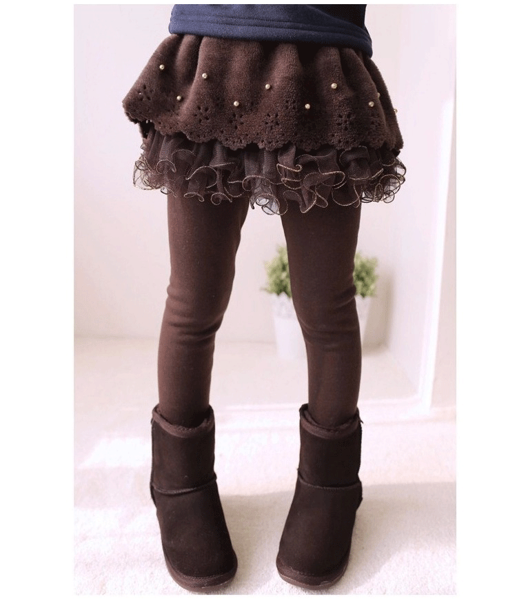 Skirted fleece lined tutu leggings