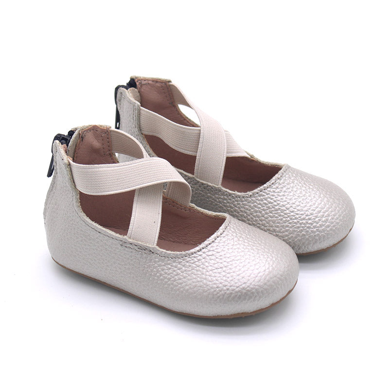 Greta Ballet Flat lichee leather
