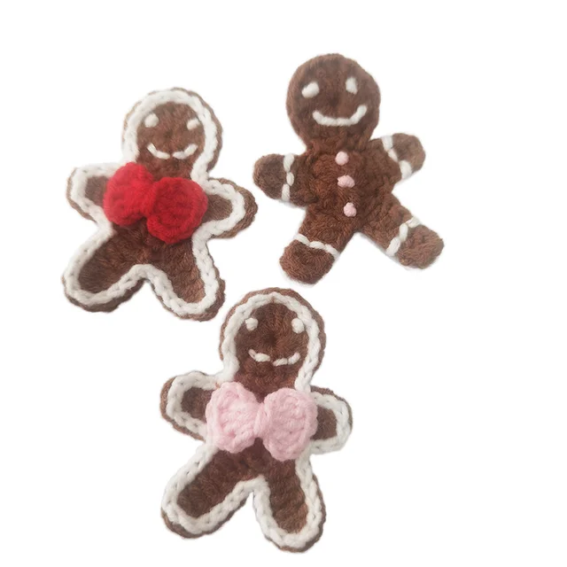 Crochet gingerbread Hair clips