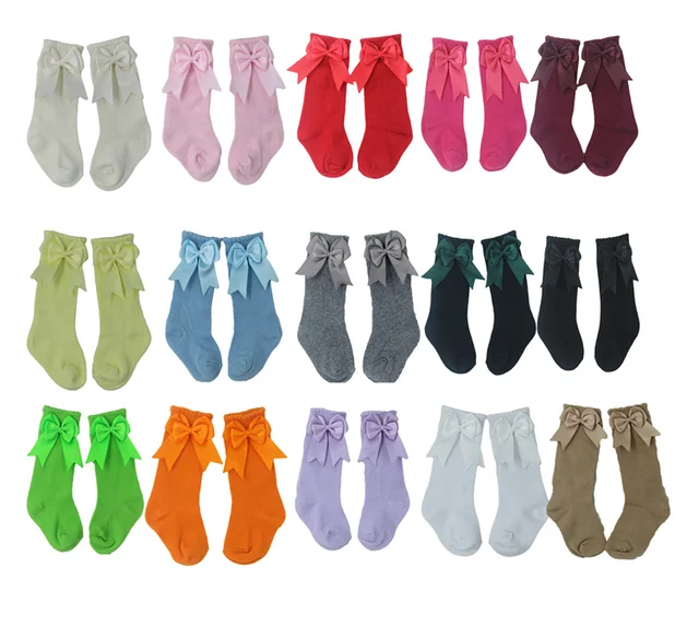 Double bow knee high socks RTS