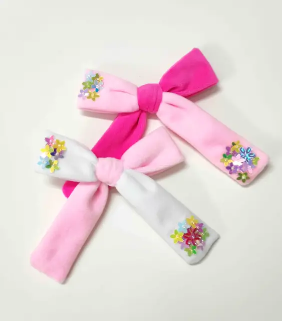 Colorblock Velvet hair bow with flowers