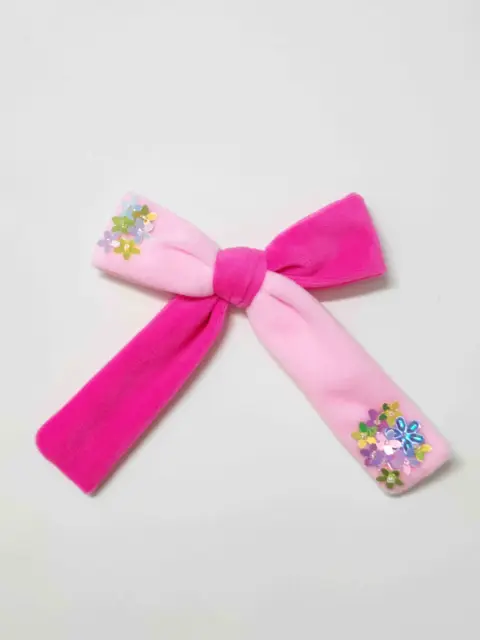 Colorblock Velvet hair bow with flowers