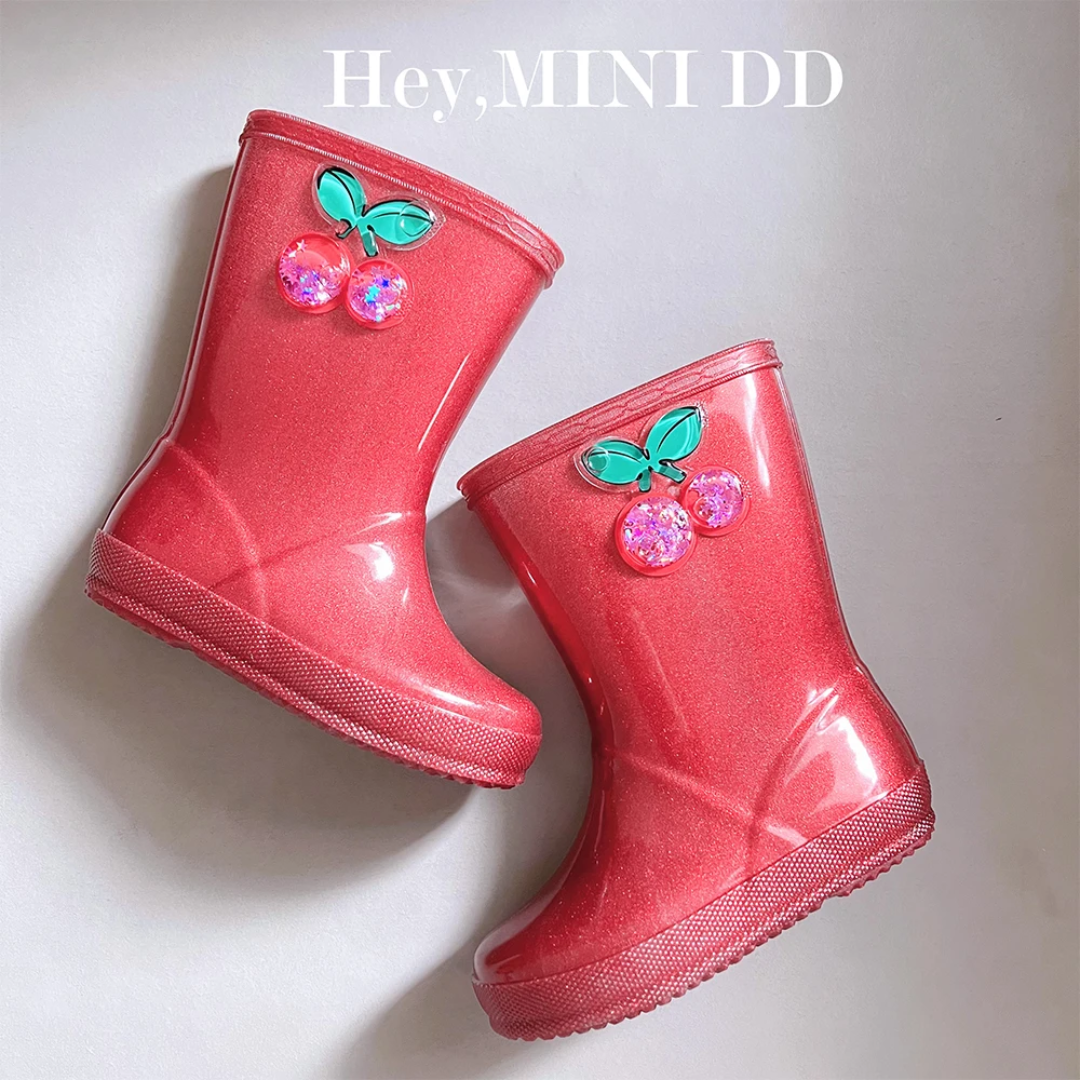 Princess and cherry rain boots