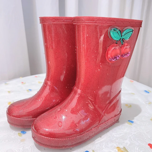 Princess and cherry rain boots