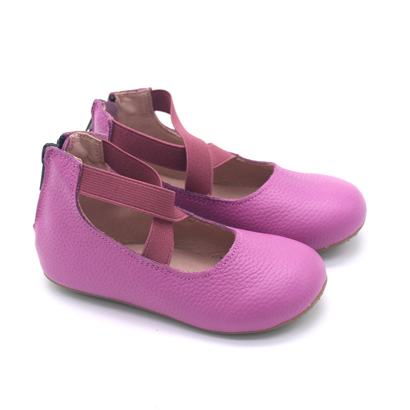 Greta Ballet Flat lichee leather
