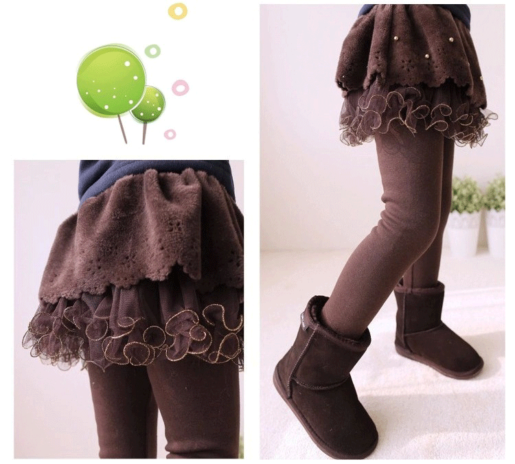 Skirted fleece lined tutu leggings
