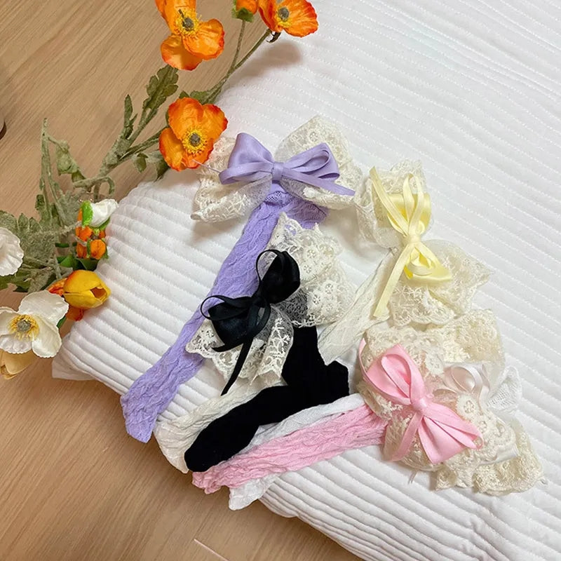 Spring Lace double bow stockings