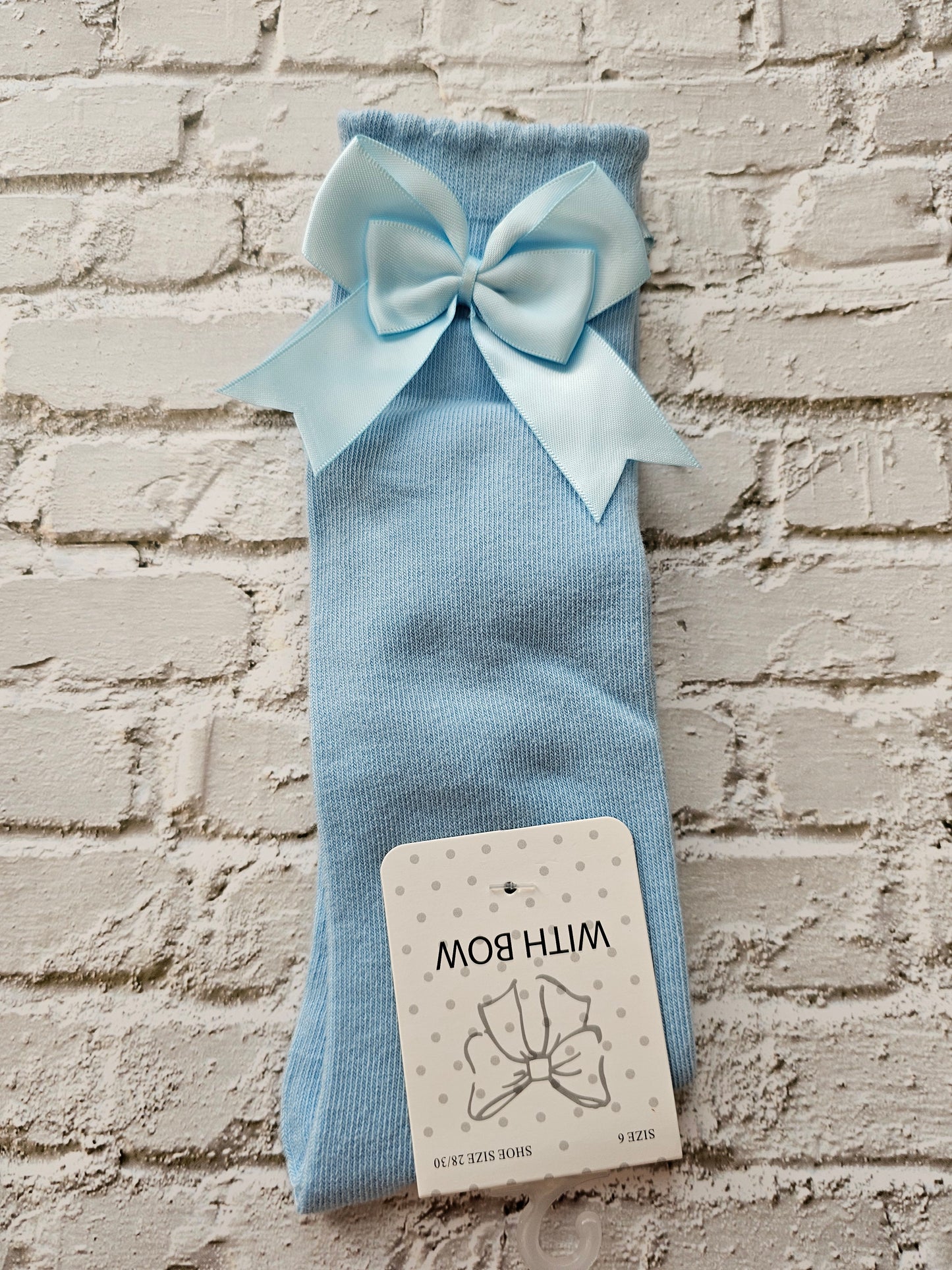 Double bow knee high socks RTS