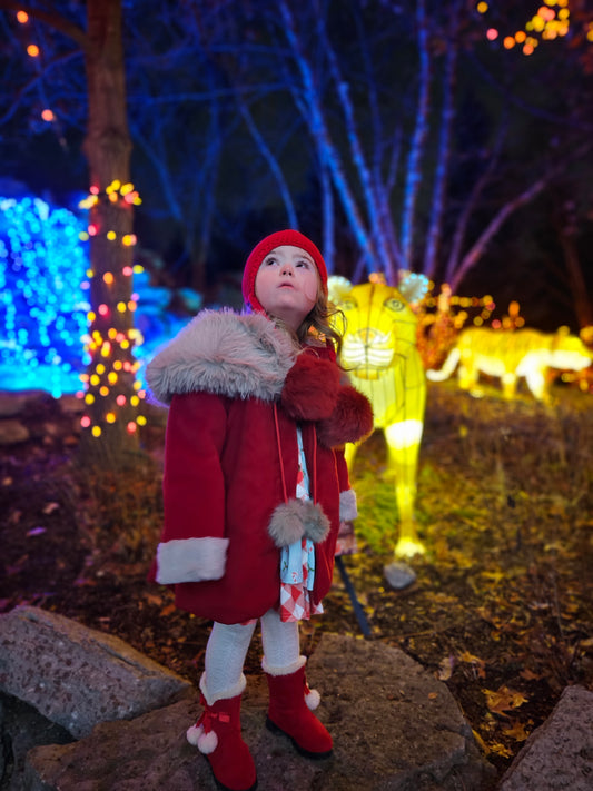 Father Christmas Fur Pom Pom Coat