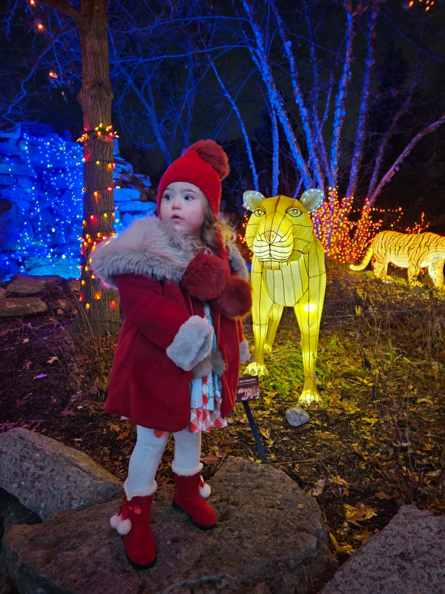 Father Christmas Fur Pom Pom Coat