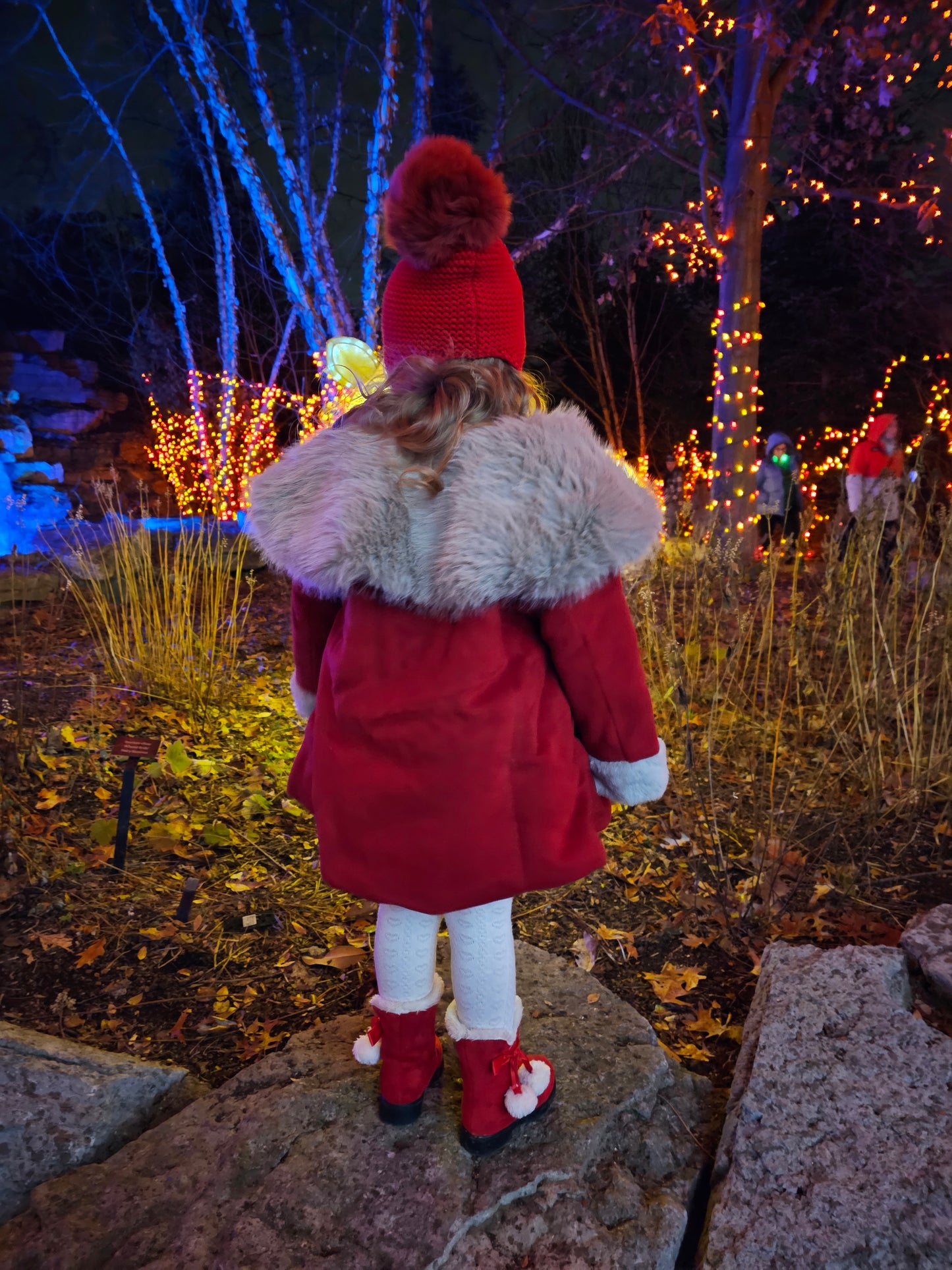 Father Christmas Fur Pom Pom Coat