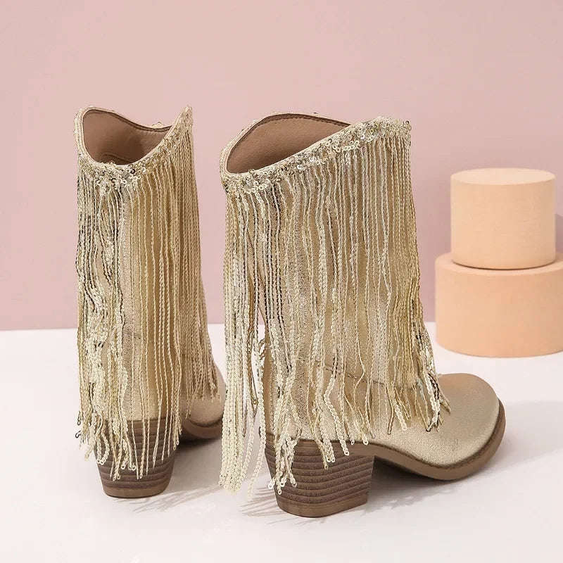 Sadie Fringe Cowgirl Boots RTS