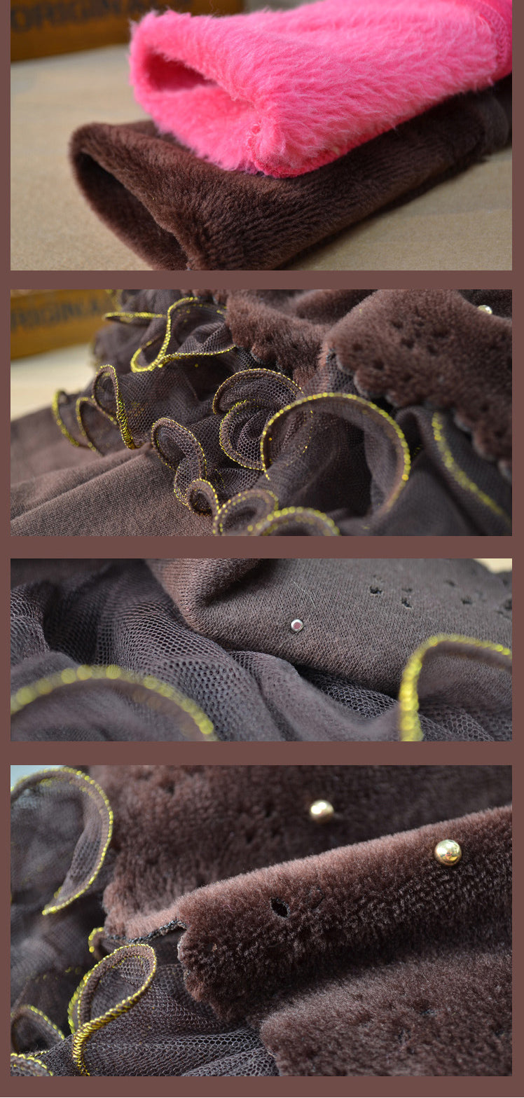 Skirted fleece lined tutu leggings