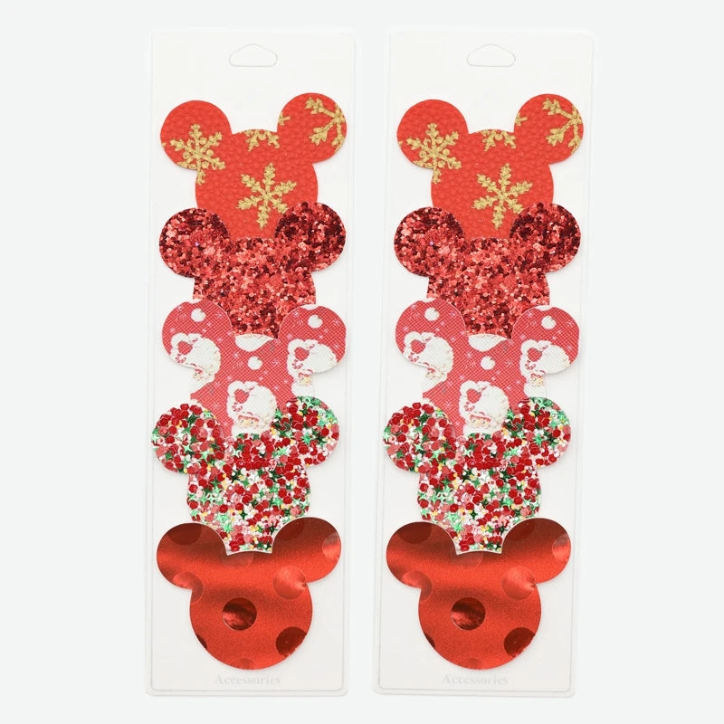 Mouse head hair clips set of 5