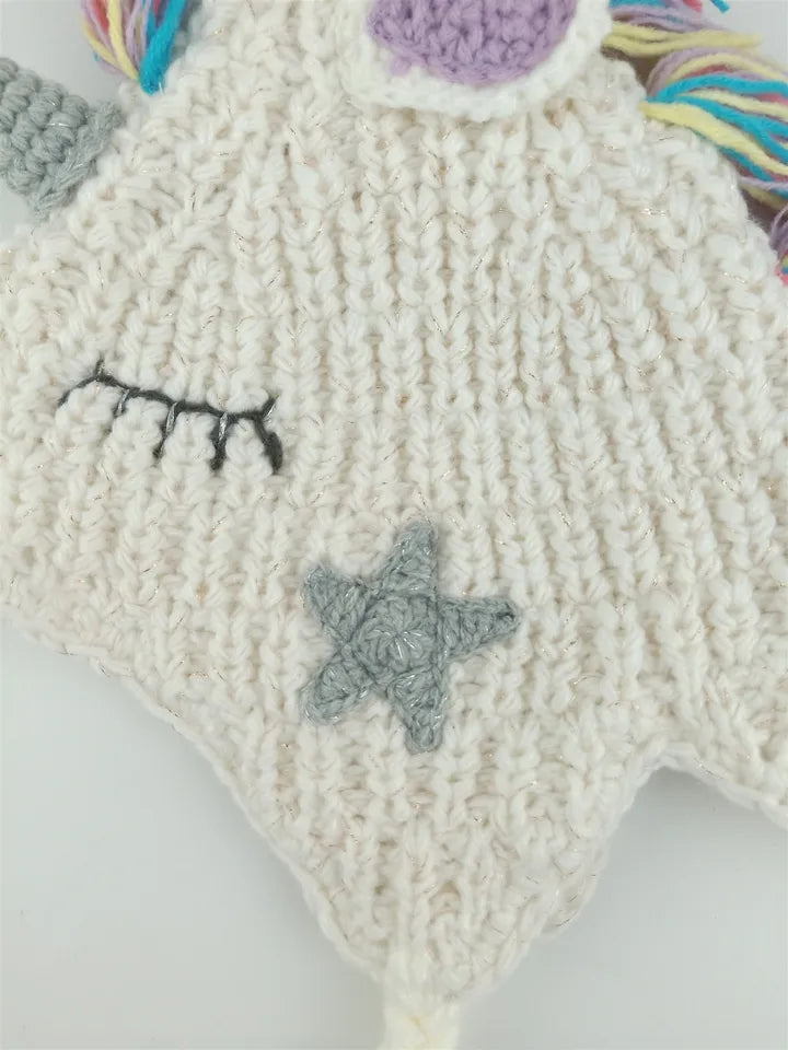 Crochet hats - dinosaur and Unicorn