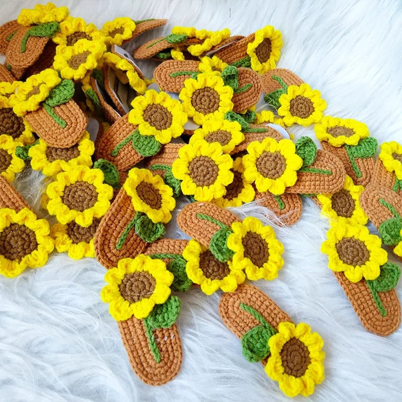 Sunflower Crochet Hair clip