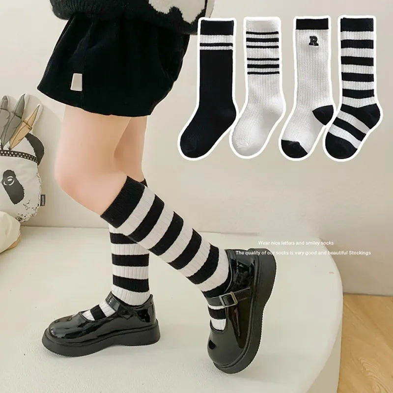 Black white stripe socks