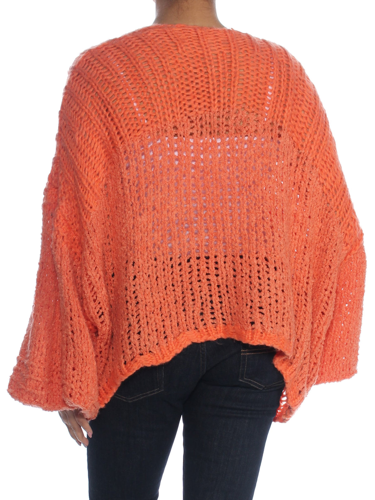 FREE PEOPLE Womens New 1412 Orange Knitted Long Sleeve Sweater Small