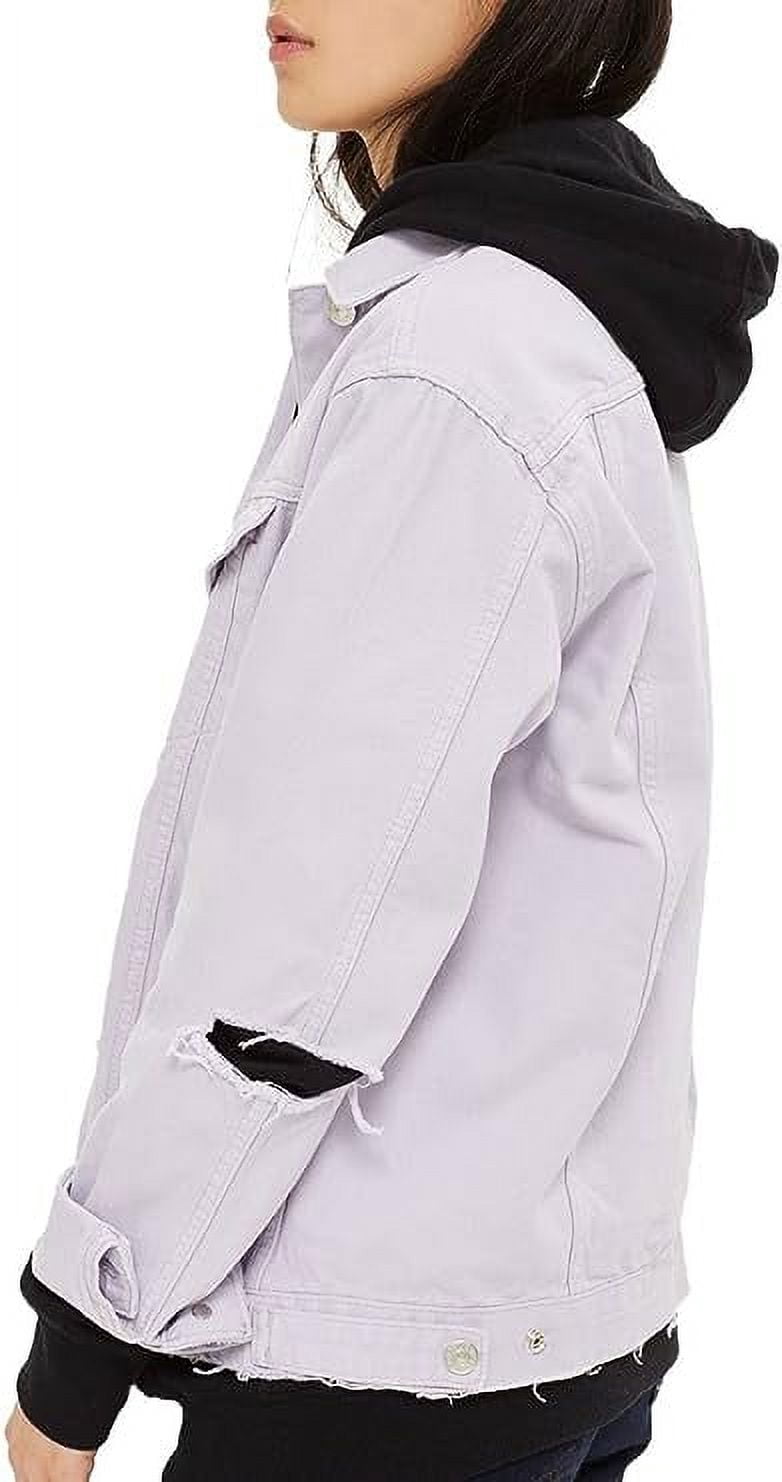 Topshop Ripped Elbow Denim Jacket (US 2)