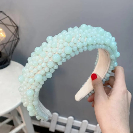 Sea glass beaded headband